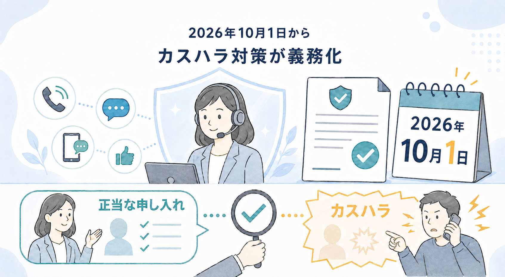 カスハラ対策義務化のイラスト